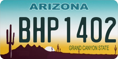 AZ license plate BHP1402