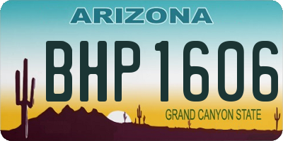 AZ license plate BHP1606