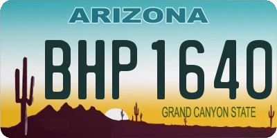 AZ license plate BHP1640