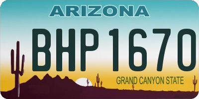 AZ license plate BHP1670
