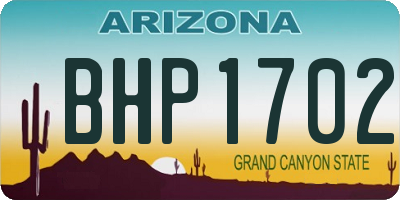 AZ license plate BHP1702