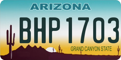 AZ license plate BHP1703