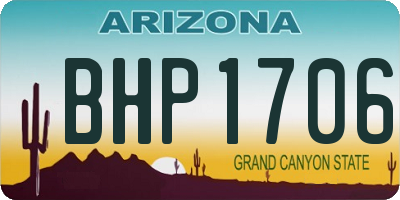 AZ license plate BHP1706