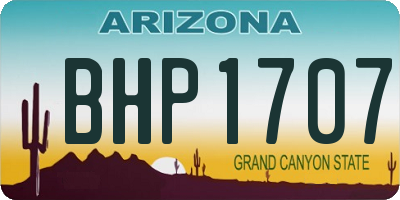 AZ license plate BHP1707