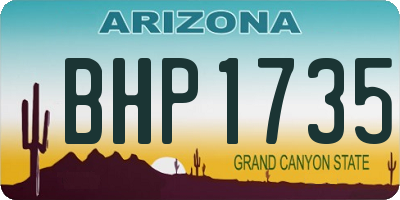 AZ license plate BHP1735