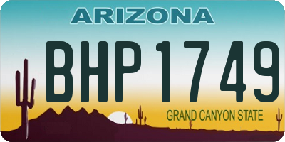 AZ license plate BHP1749