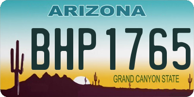 AZ license plate BHP1765