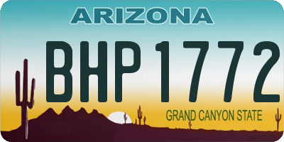 AZ license plate BHP1772