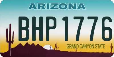 AZ license plate BHP1776