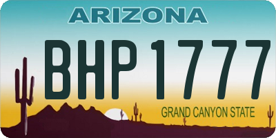 AZ license plate BHP1777