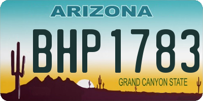 AZ license plate BHP1783