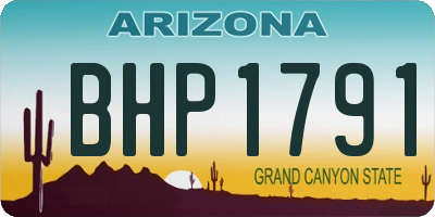 AZ license plate BHP1791