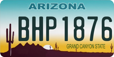 AZ license plate BHP1876