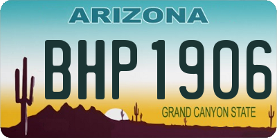 AZ license plate BHP1906