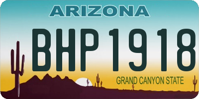 AZ license plate BHP1918