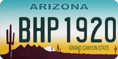 AZ license plate BHP1920