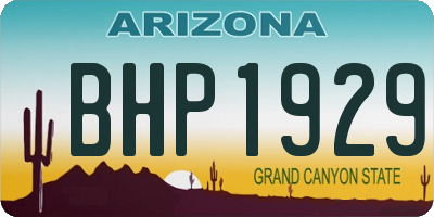 AZ license plate BHP1929