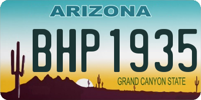 AZ license plate BHP1935