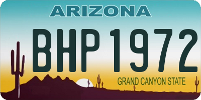 AZ license plate BHP1972