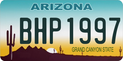 AZ license plate BHP1997
