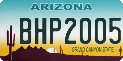 AZ license plate BHP2005