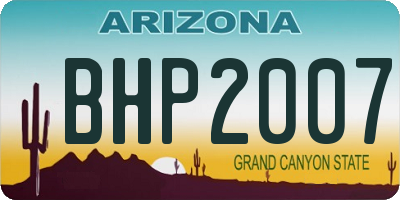 AZ license plate BHP2007