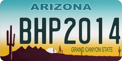 AZ license plate BHP2014