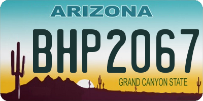 AZ license plate BHP2067