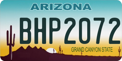 AZ license plate BHP2072