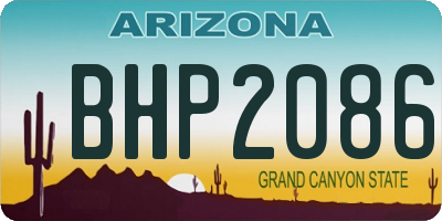 AZ license plate BHP2086