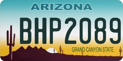 AZ license plate BHP2089
