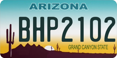 AZ license plate BHP2102