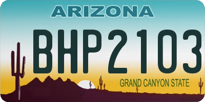 AZ license plate BHP2103