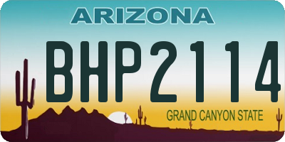 AZ license plate BHP2114