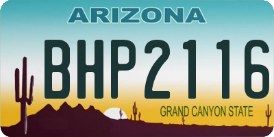 AZ license plate BHP2116