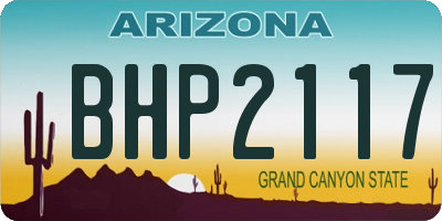 AZ license plate BHP2117