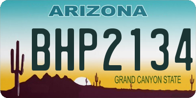 AZ license plate BHP2134