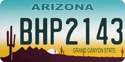 AZ license plate BHP2143