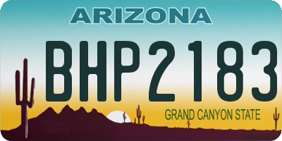 AZ license plate BHP2183