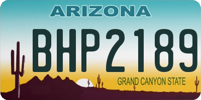 AZ license plate BHP2189
