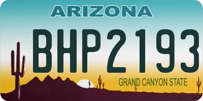 AZ license plate BHP2193