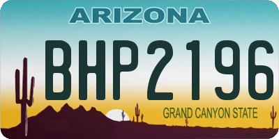 AZ license plate BHP2196
