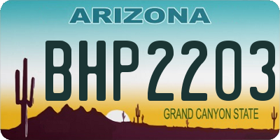 AZ license plate BHP2203