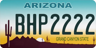 AZ license plate BHP2222