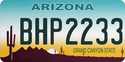 AZ license plate BHP2233