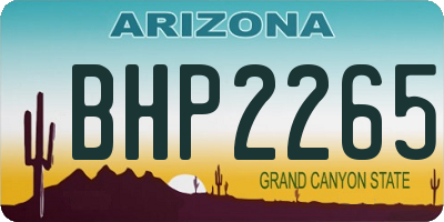 AZ license plate BHP2265