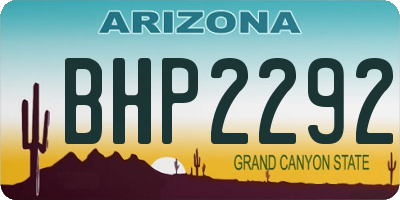 AZ license plate BHP2292