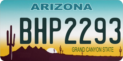 AZ license plate BHP2293