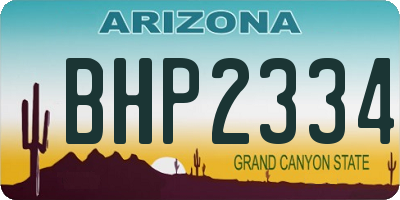 AZ license plate BHP2334
