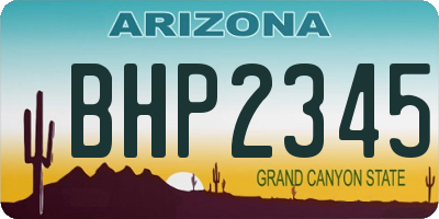 AZ license plate BHP2345
